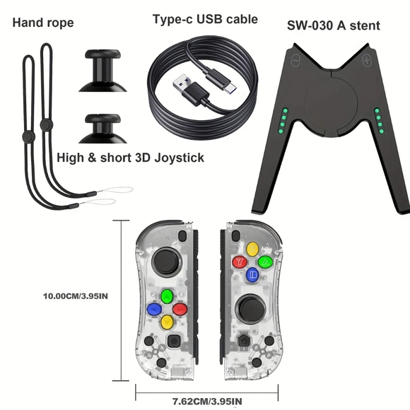 Nintendo Switch Transparent Controller Joy Pad JoyCon - Picture 2 of 5